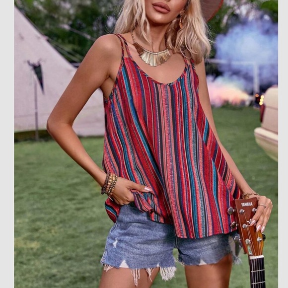 Boho striped cami top - Picture 3 of 4